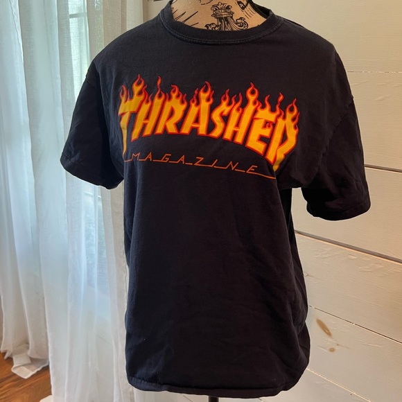 Thrasher Navy Blue T-Shirt, medium, GUC, skateboarding, skater - Picture 1 of 7